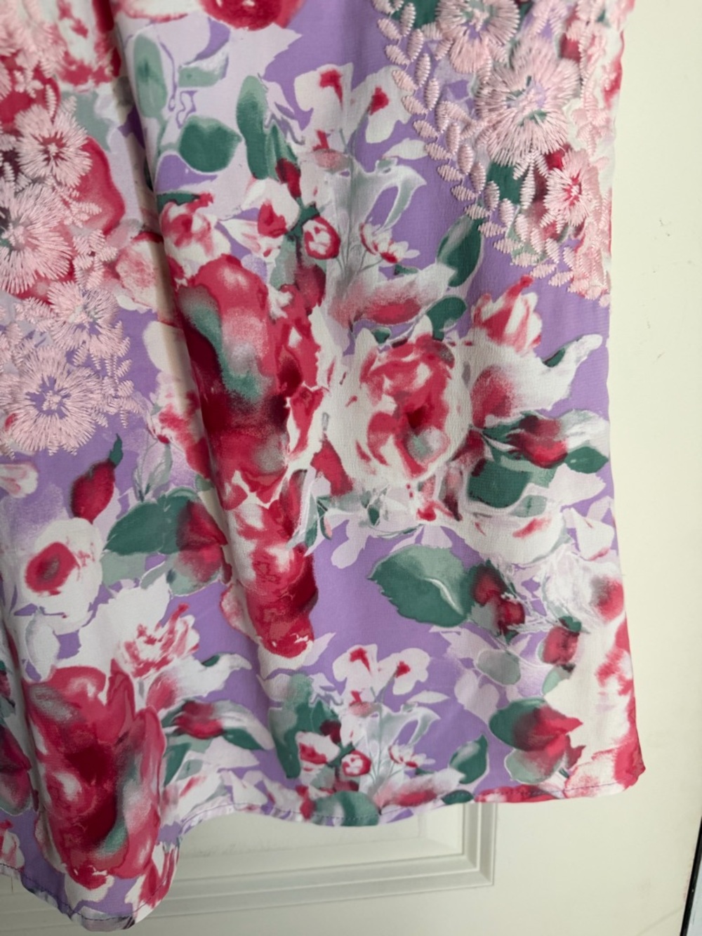 Savanna Jane Lavender and Pink Floral Lace Top L floral embroidered summer boho - Picture 7 of 10